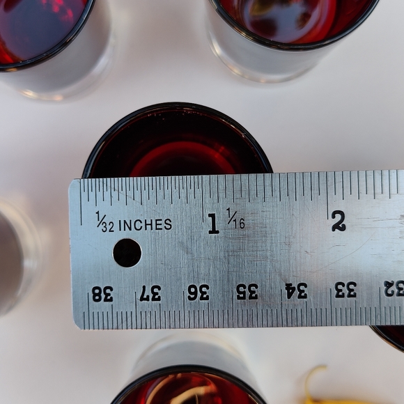 6 vintage Luminarc Cavalier Shot Glasses | Ruby Red ♥️ - Picture 7 of 7